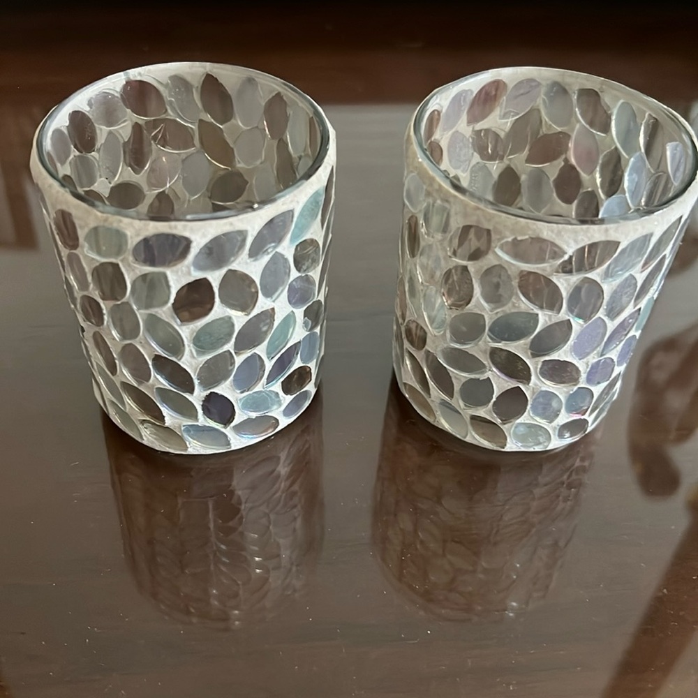 Mosaic Glass Tea Light Candle Holders